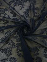 Panel De Cortina De Encaje Floral Negro Transparente Con Ojales Para Rodamiento Estilo Japonés Y Coreano Material 100% Poliéster - details 1