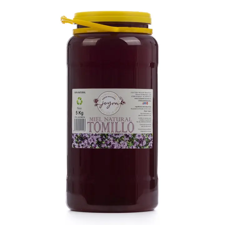 ARTE SABOR Miel 100% natural, pura, cruda, de Tomillo. Garrafa de 5Kg. 13x13x27,5 Cm. - 1