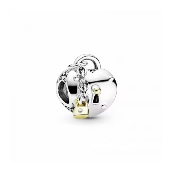 Charm Corazón y Candado en dos tonos - 799160C01 - 1