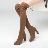 Botines Largos Hasta La Rodilla Para Mujer Con Peluche Y Veludo Botas De Invierno Con Cordones Suela De Goma Material De Suela De Cuero De Vaca - details 4