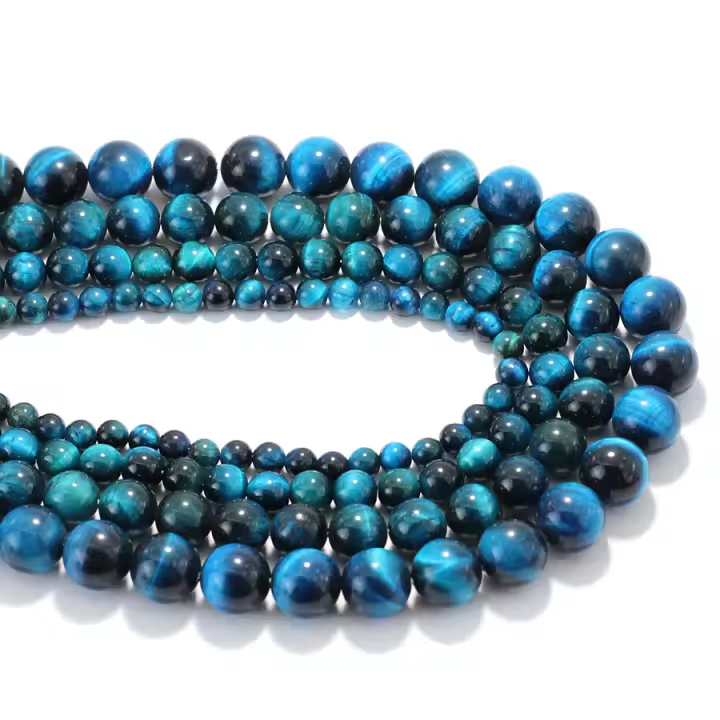 Tigre Azul Piedra De Ojos Noter Grado a 6/8/10/12mm Para Hacer Joyas Perlas Redondas Brillantes Y Llanas Para DIY Pulsera Pendiente Collar - 1