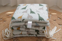 LALA - Ropa de Cama para Cuna de Bebe, Valla anticolisión, Algodón Puro, dinosaurio gris, 30x30x6, Pieza Enter Lavada. - details 3