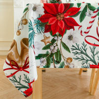 Mantel De Navidad Con Campana Dorada 1 Pieza Material De Poliéster 100% Impermeable Adecuado Para Hogar Exterior Hotel Y Fiestas - details 5