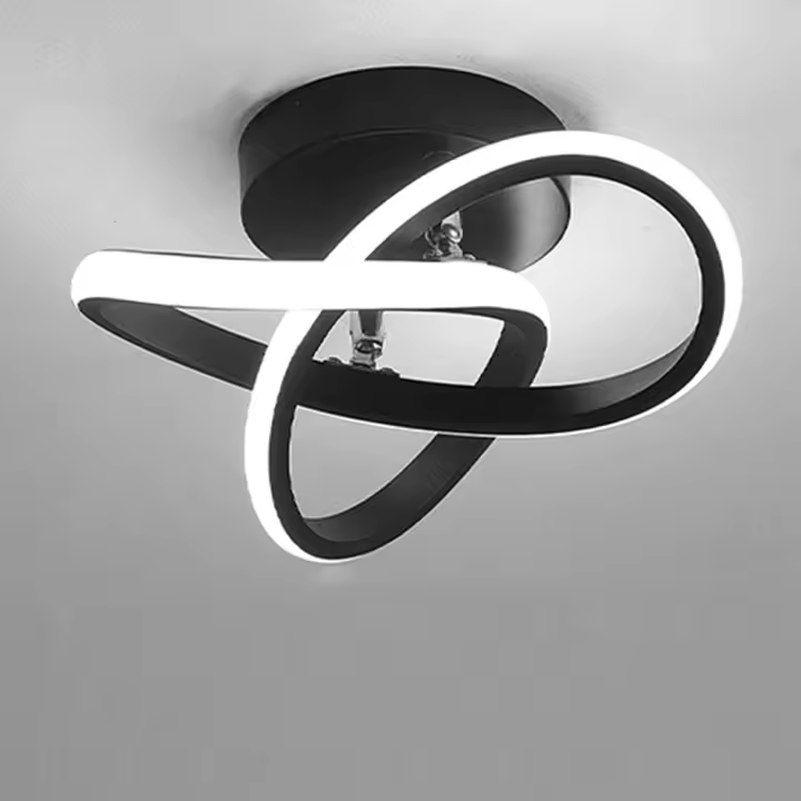 LED Modern Ceiling Light 2 Rings Creative Fashion Personality Black White Aisle Ceiling Light for Kitchen Hallway Living Room ing Room Bedroom Cool White 22W (Black) - 1