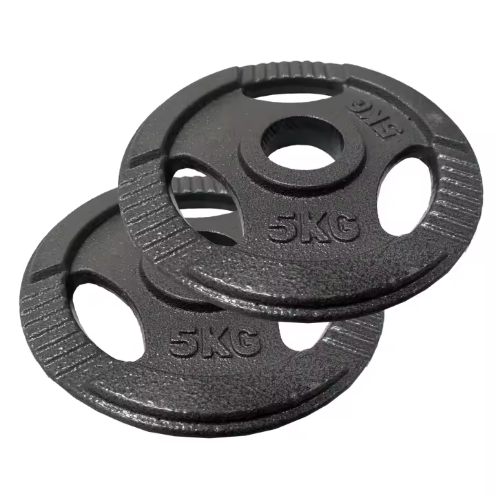 OZIO FITNESS 2 Discos de Pesas 5 kg 50 mm de 3 agarres Hierro Fitness - 1
