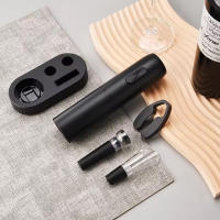 Juego De Abrevidrios Eléctrico 4-en-1 Recargable Automático Con Tapa Para Vino Y Rieles De Vino Acero Inoxidable Ecológico - details 1