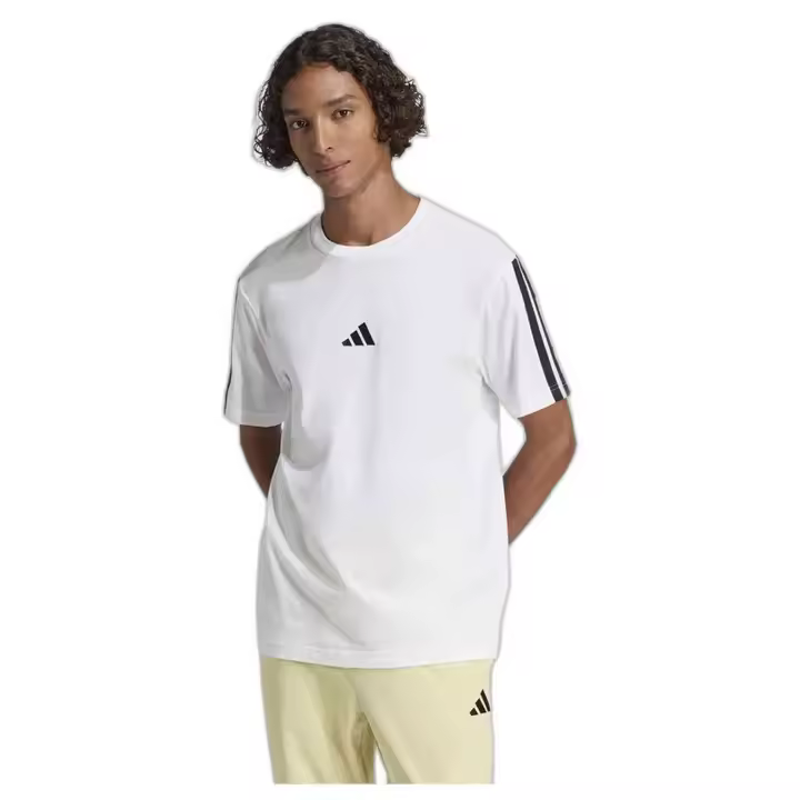 Camiseta de Manga Corta Adidas Essentials 3 Rayas para hombre en color blanco - 1
