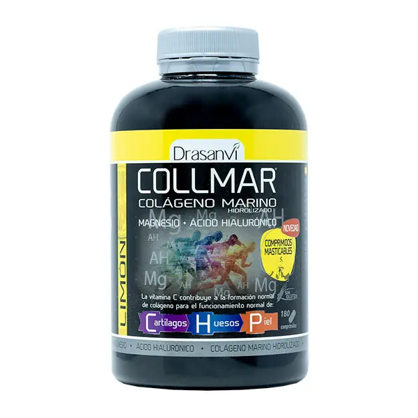 Drasanvi Collmar Colágeno Magnesio + Ácido Hialurónico 180 comp masticables - Sabor limón - 1