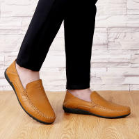 Zapatos De Cuero Genuino Para Hombre Casual Lujo Mocasines Suaves Transpirables Botines Slip on Barco Talla Grande 37-47 - details 17