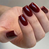 ARTAUG Set De 24 Uñas Postizas Cortas Cuadradas Rojas Sólidas Cubiertas Para Verano Uñas Postizas De Verano Elegantes - details 3