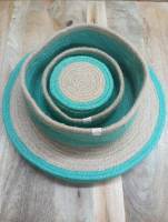 ANIMS - Conjunto de yute para mesa compuesto por 6 manteles individuales, 6 posavasos y 2 cestas  - Elegante y práctico juego para vestir tu mesa. Disponible en verde menta y gris oscuro - details 1