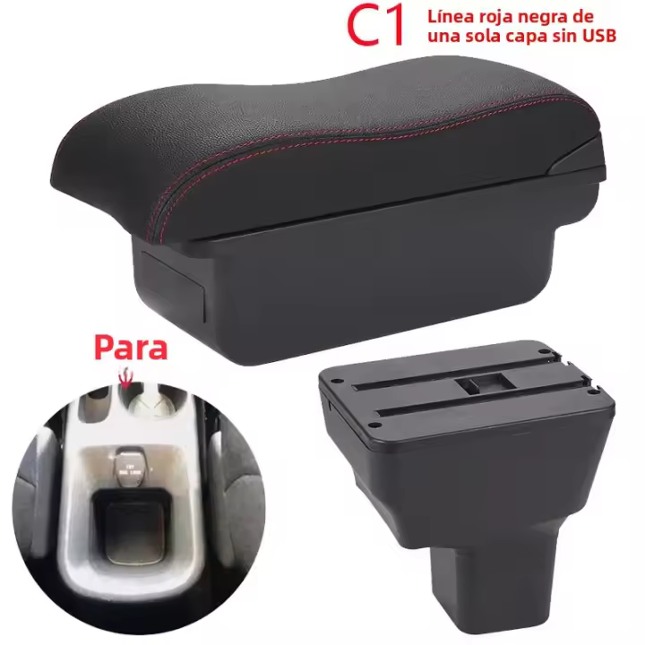 Soporte Central Para Nissan Kicks 2016-2023 Caja De Almacenamiento De Manos Curva De Piel Instalación Sencilla Accesorios Internos De Coche - 1