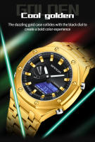 Reloj Electrónico Para Hombre SANDA 3357 Dual Display Multifuncional Resistente Al Agua Con Alarma Y LED De Acero Inoxidable - details 10