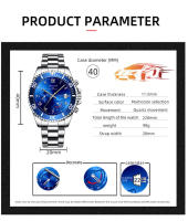 Reloj De Pulsera De Moda NOTIONR Para Hombre Deportivo Con Calendario Lujo Acero Inoxidable Cuarzo Relajado Luminoso Casual - details 2