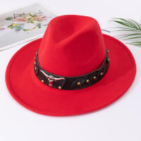 Gorro De Jazz De Lana Estilo Europeo Y Americano Para Hombres Y Mujeres Amantes Del Estilo Nacional Gorro De Pico Plano Con Visera De Cabeza De Vaca - details 5