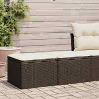 vidaXL Set sofás jardín y cojines 2 pzas ratán sintético acacia beige en color beige y crema/Gris/Marrón y más | acolchados duraderos para sofás de jardín terraza exterior - details 2