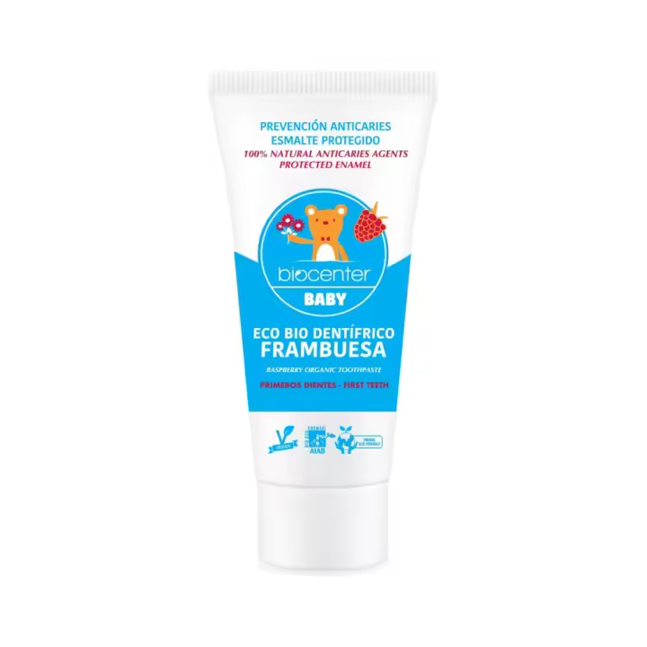 BIOCENTER Pasta de dientes natural para Niños - FRAMBUESA - Ecológica y Vegana - 1