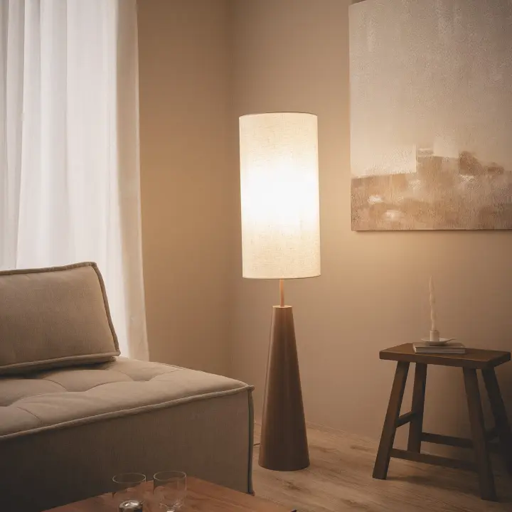 Ledkia Lámpara de Pie Metal Dembar Beige - 1