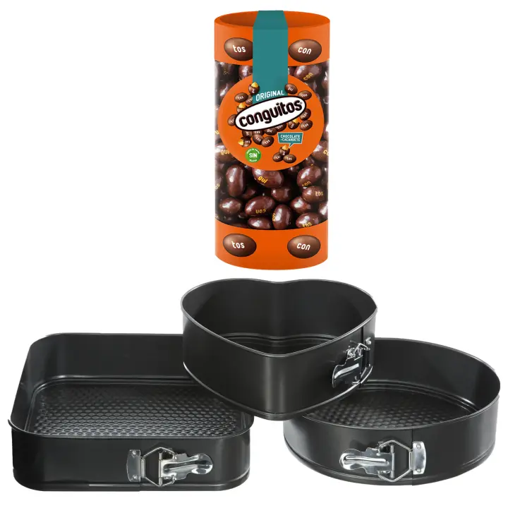 Pack repostería:Conguitos Bote 190 G+Juego de 3 moldes desmontables surtidos - 1