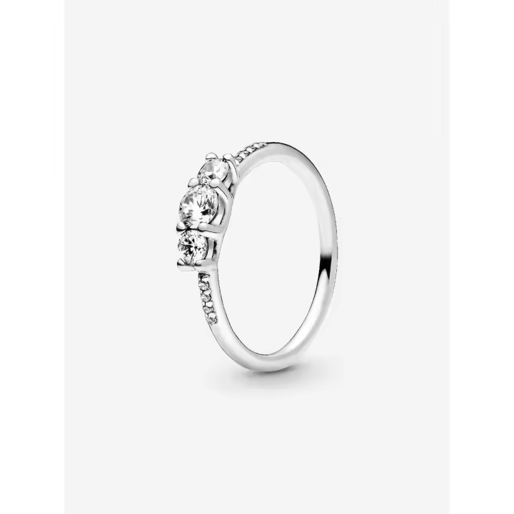 Pandora - Anillo transparent de Tres Piedras-Plata DE LA - 1