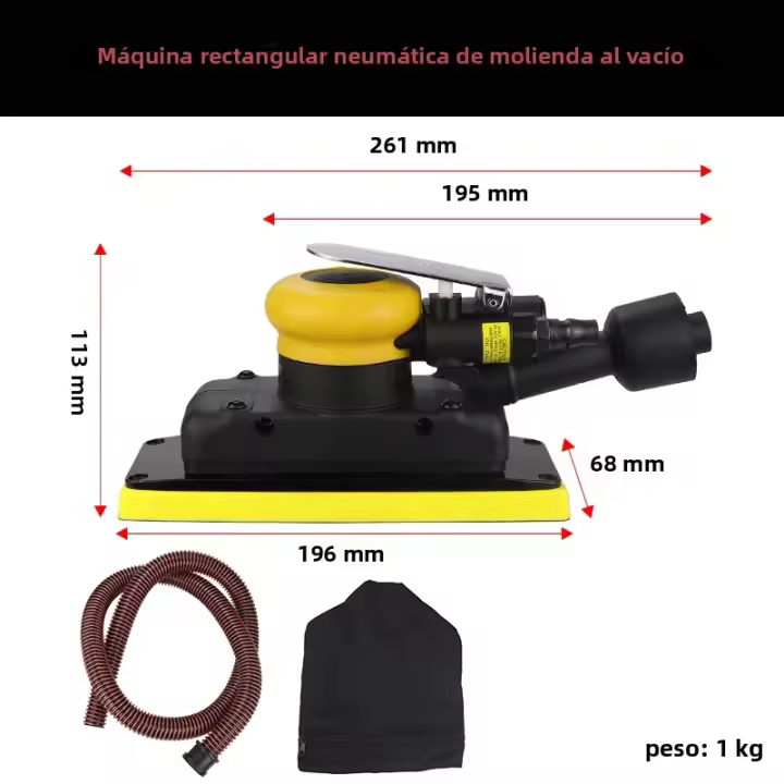 HIFESON Soplado Orbital 70x198mm Maquina De Pulir Y Engrasar Con Vacío Para Metal Y Carrocería De Coche Máquina De Pulir De Aire 98A - 1