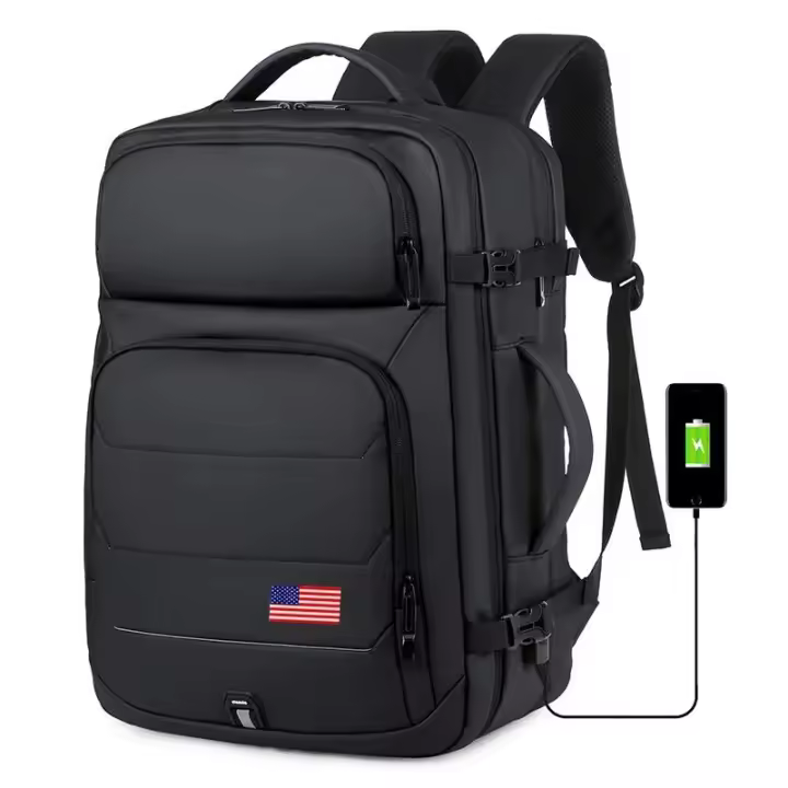 Mochipa Expansible de 40L con Puerto de Carga USB Bolsa de Laptop Impermeable Diseño Sólido - 1