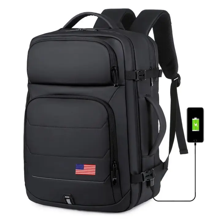 Mochipa Expansible de 40L con Puerto de Carga USB Bolsa de Laptop Impermeable Diseño Sólido - 1