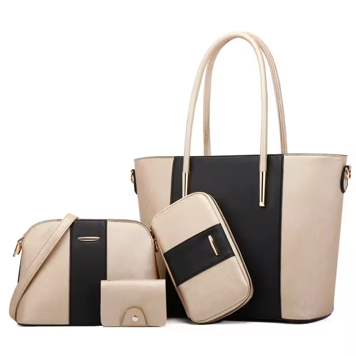 Bolsos de moda para mujer, madre e hijo, bolsos portátiles con palma inclinada, juego de cuatro piezas de gran capacidad - 1