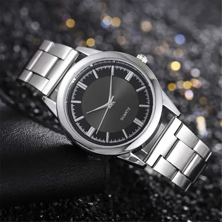 Reloj De Negocios Minimalista Para Hombres Cadena De Malla De Acero Inoxidable Estilo Casual Pulsera De Aluminio Calendario Relojes Hombres - 1