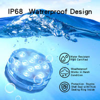 Luces LED Sumergibles con Control Remoto 10 Lámparas Brillantes RGB para Piscina, Jardín de Estanque, Acuario Iluminación al Aire Libre HD061 - details 8