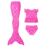 3PCS Traje De Sirena Para Niñas Traje De Baño Princesa Conjunto De Natación Polyester Elastane Estilo Mermaid Summer Swimable - details 2
