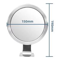 Espejo Antiniebla Para Baño Con Fuerte Vaso De Adhesión Espejo De Ducha De Baño Colgante Para Maquillaje Y Afeitado Con Portacortadora Moderno Acero Aluminio 6 Pulgadas - details 4