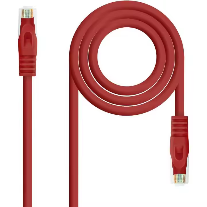 Nanocable Cable de Red Ethernet RJ45 LSZH Cat.6A UTP, AWG24, 100% Cobre, Libre de Halógenos, Rojo, Latiguillo de 1 m - 1