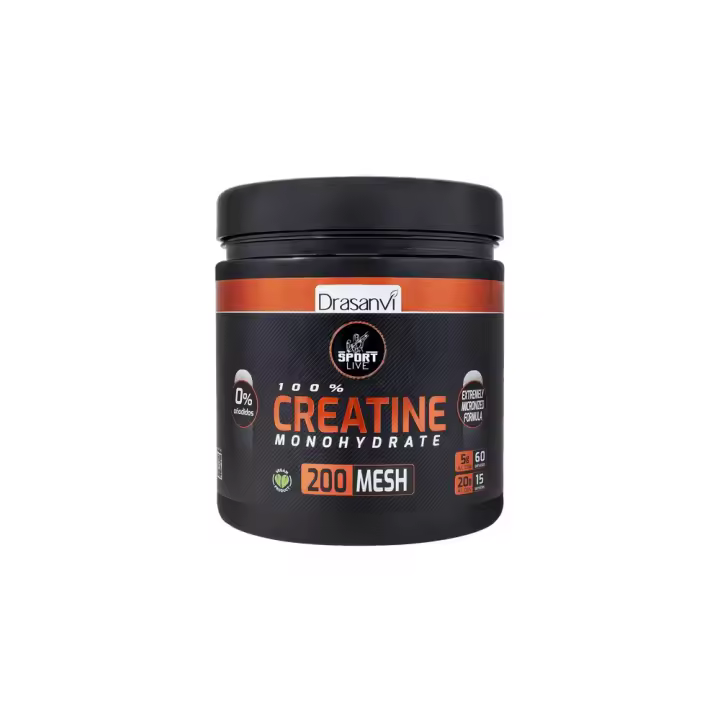 Drasanvi Sport Live 100% Creatine 200 mesh 300 gramos - Creatina monohidrato micronizada 100% natural, sin aditivos - Más fuerza y energía - 1