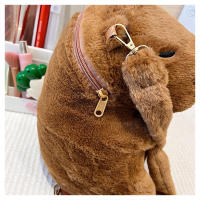 Mochila De Peluche Kawaii Con Capybara Simulación De Flor Y Fruta Para Niños Mochila De Hombro Para Novia Regalo Tamaño 28cm Material Algodón - details 44