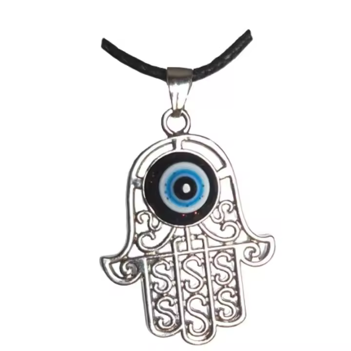 Valmoni Sport Colgante Mano de Fátima y Ojo Turco Amuleto HAMSA HAND Talismán contra el Mal de Ojo Azul - 1