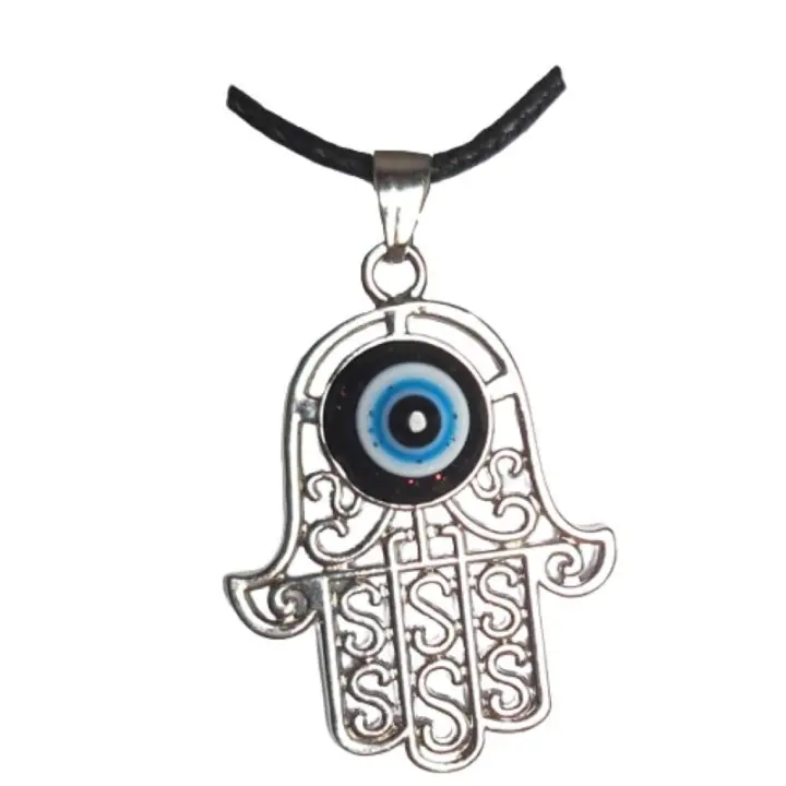 Valmoni Sport Colgante Mano de Fátima y Ojo Turco Amuleto HAMSA HAND Talismán contra el Mal de Ojo Azul - 1