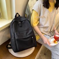 Mochila De Nylon Impermeable Para Mujer 2022 Color Sólido Bolsa Escolar Para Adolescentes Viaje Mochila De Hombro Con Capa De Computadora Suave - details 5