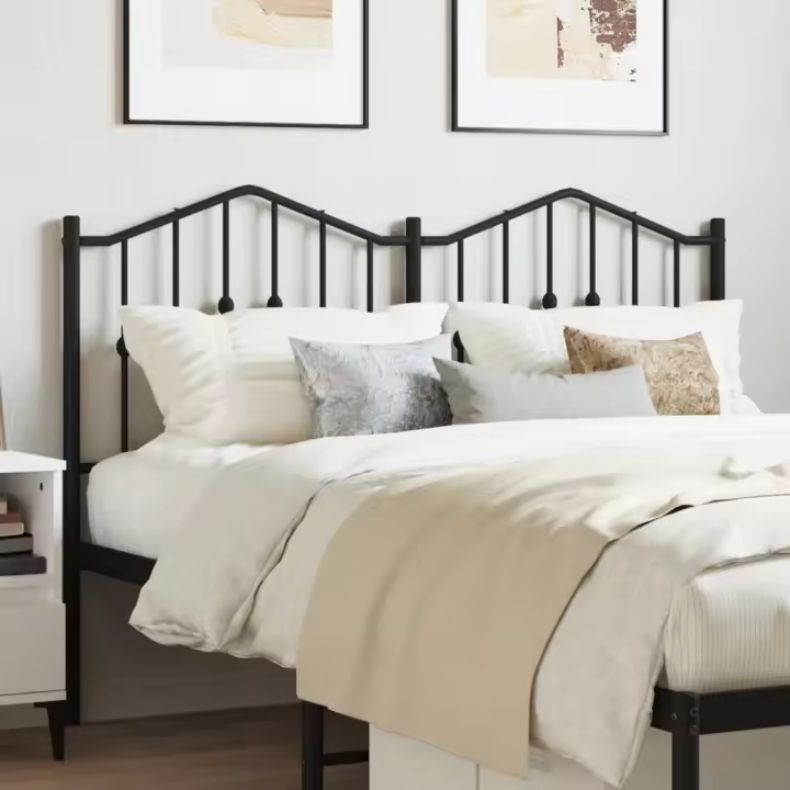 vidaXL Cabecero de metal negro 140 cm - 1