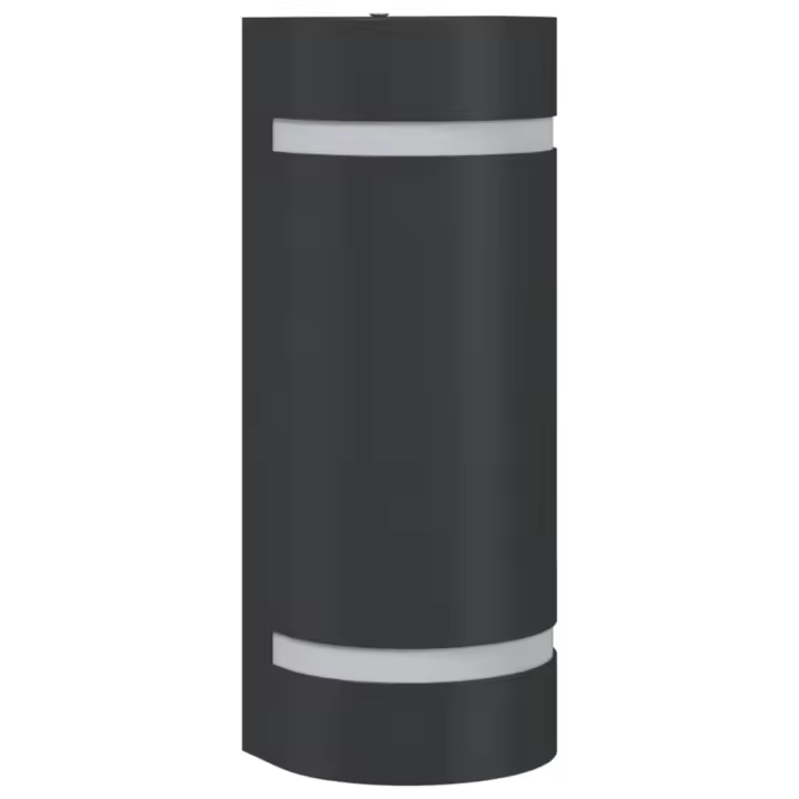 vidaXL Lámpara de pared de exterior aluminio fundido negro Dimensiones 80 x 100 x 240 mm, 80 x 100 x 150 mm - 1