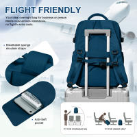 Mochila De Viaje Para Mujer Bolsa Personal De Aerolíneas Mochila De Cabinas Impermeable Con Portátil Para Colegio Casual Y Escuela - details 3