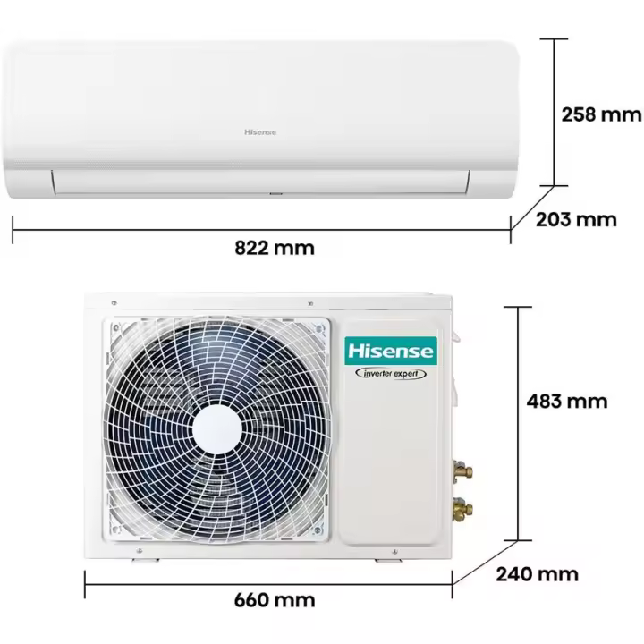 AIRE ACONDICIONADO HISENSE KC25YR3B INVERTER 2100 FRIGORIAS SPLIT 1X1 - 1