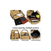 Bolso bandolera de Lona para hombre Bolsa Cruzada de viaje de gran capacidad Bolso casual con múltiples bolsos para trabajo compresas - details 1