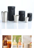 Juego De 4 Copas De Acero Inoxidable Para Viajes Prácticas Mini Tazas Para Whisky Vino Con Estuche Portátil 30ml/70ml/170ml - details 3