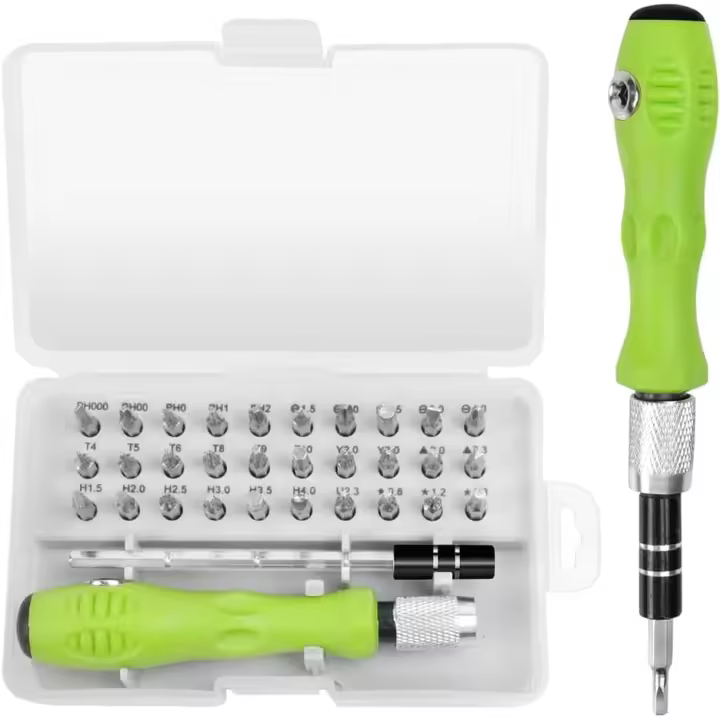32 in 1 Precision Screwdriver Tool Set, Repair Tool Kit, Screwdriver Accessory with Non-Slip Handle, Small Screwdriver Bit Set with Case - 1