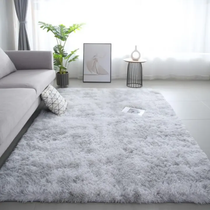 VIKAMA Alfombra De Peluche Gradiente Moderna Nórdica Antideslizante Para Sala De Estar Mesa De Café Habitación De Mujer Suave Lavable - 1