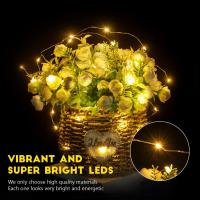 Luz De Navidad LED 100 LEDs 10m Cobre Pulido Alimentada Por Batería Luz Faeira Caliente Blanco Para Habitación Fiesta Christmas - details 9