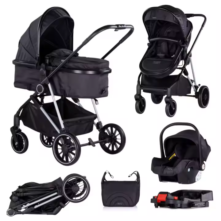 CHIPOLINO Carrito de bebé trío convertible AURA con base Isofix de Chipolino – hasta 22 kg - 1