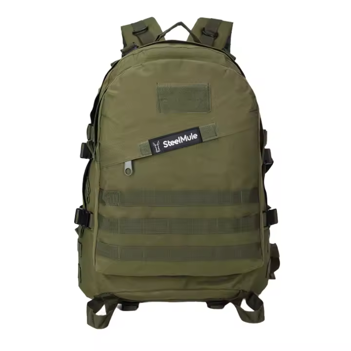 Steel Mule Mochila de Asalto Militar 30 Litros, Mediana Color Verde Oliva , Táctica Molle Escolar Bolsa Bandolera para Niños Hombre Mujer Caza Camping,  Airsoft , Crossfit,  Viaje Cabina  avion, universidad, campamento senderismo , Velcro - 1