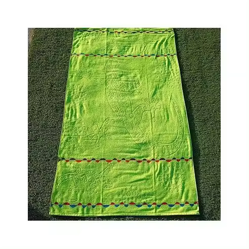 Toalla de Playa Lagarto Verde Fluor 100% Algodón Dhestia Home    toallas de playa - 1
